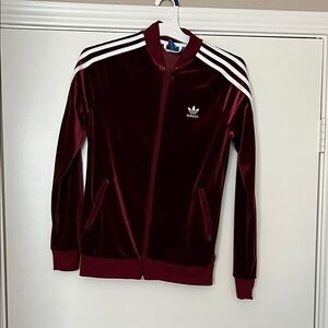 Adidas Velvet Maroon Track Jacket